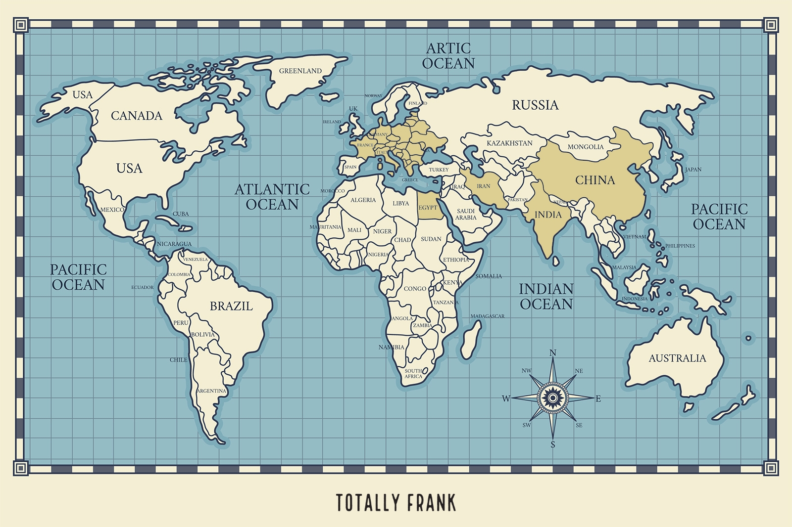 A world map highlighting the regions discussed in the article.